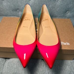 Christian Louboutin Ballalla Rainbow Patent leather pointed toe flats